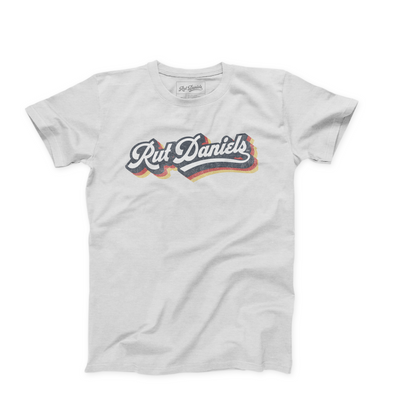 Rut Daniels Vintage White Logo Text Tee Shirt