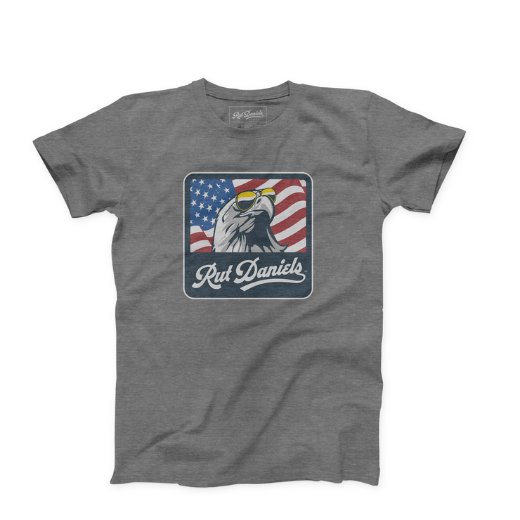 Rut Daniels Grey Presidential Eagle Flag Tee Shirt